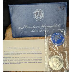 1972-S Eisenhower Silver Proof Dollar 40% Silver – Original US Mint Packaging
